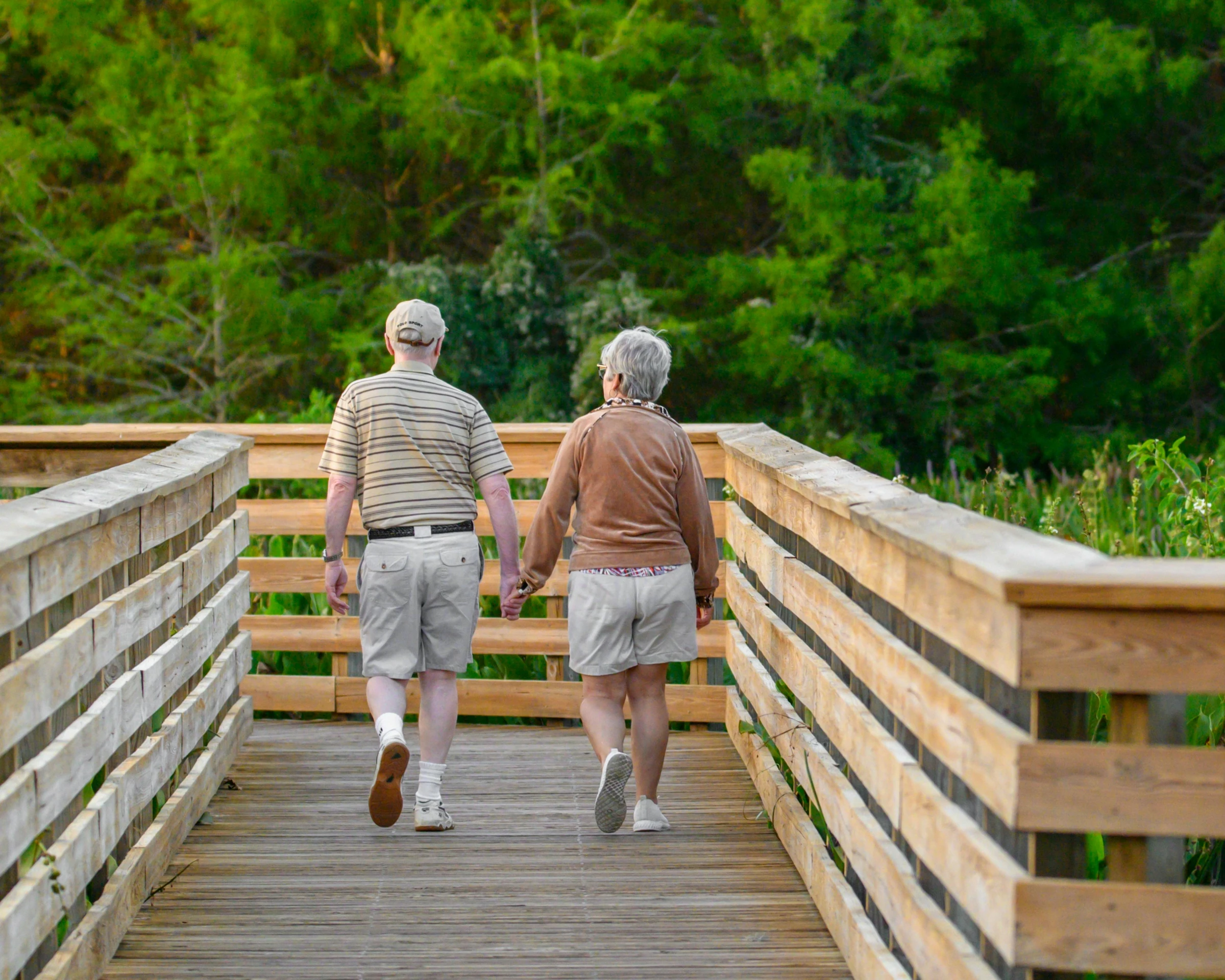 A couple enjoying an outdoor walk