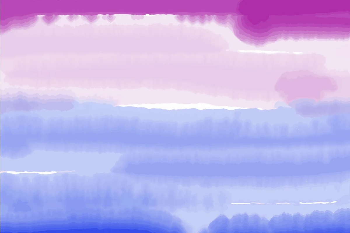 Abstract violet, lavender and blue bands layered across a soft background